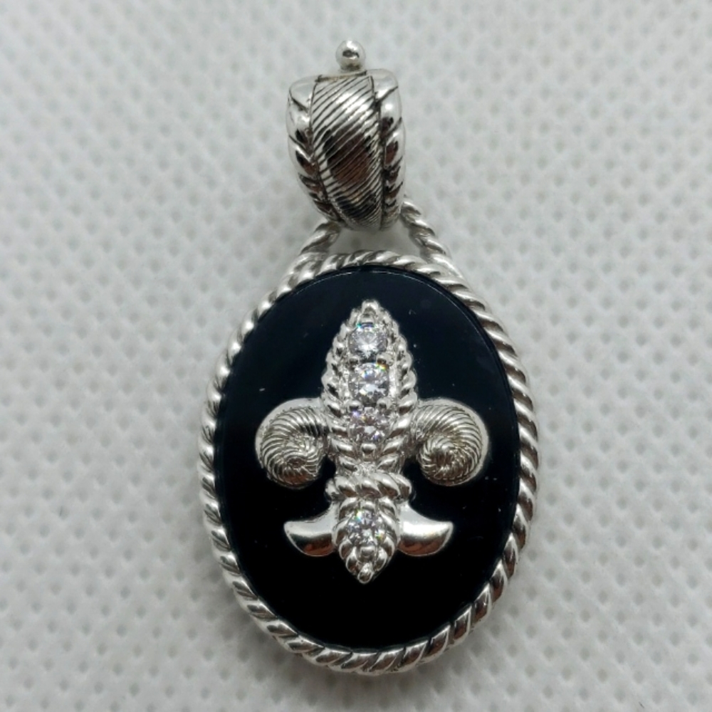 Judith Ripka onyx pendant/enhancer